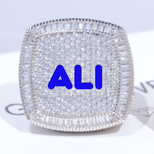 CUSTOM LETTER 3D ICED RING