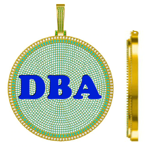 CUSTOM LETTER NECKLACE 3D BIG DISC