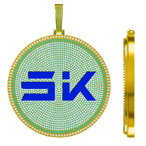 CUSTOM LETTER NECKLACE 3D BIG DISC