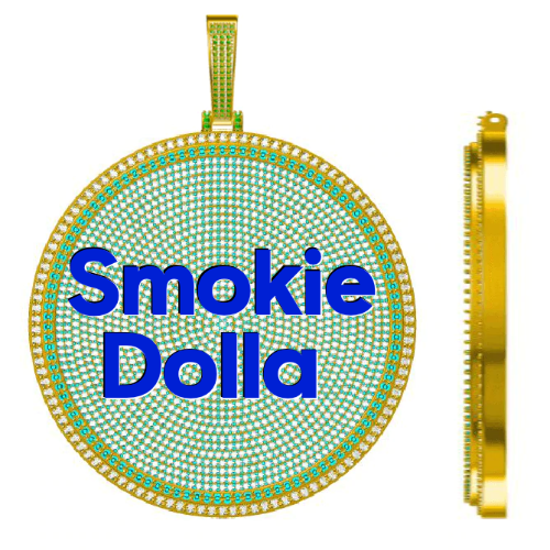CUSTOM LETTER NECKLACE 3D BIG DISC