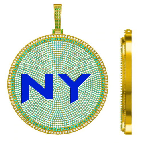 CUSTOM LETTER NECKLACE 3D BIG DISC