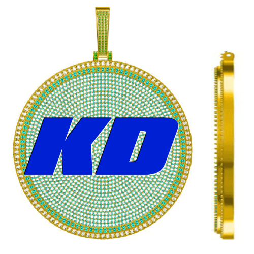 CUSTOM LETTER NECKLACE 3D BIG DISC