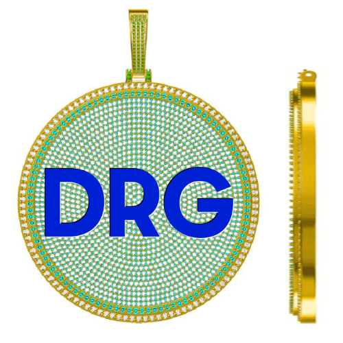 CUSTOM LETTER NECKLACE 3D BIG DISC