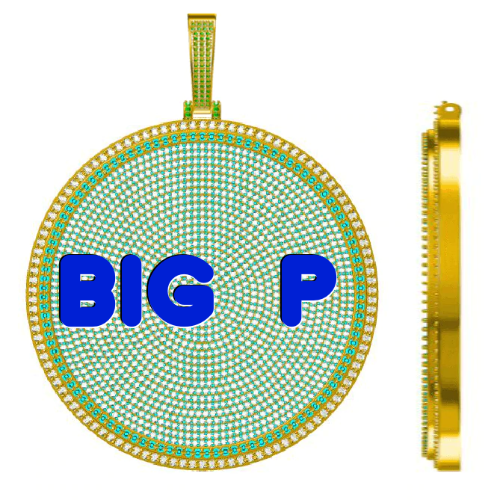 CUSTOM LETTER NECKLACE 3D BIG DISC