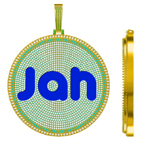 CUSTOM LETTER NECKLACE 3D BIG DISC
