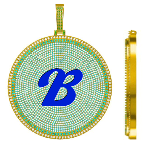 CUSTOM LETTER NECKLACE 3D BIG DISC