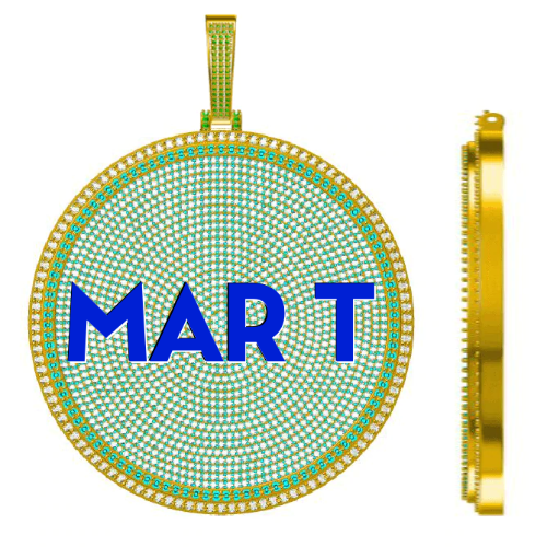CUSTOM LETTER NECKLACE 3D BIG DISC
