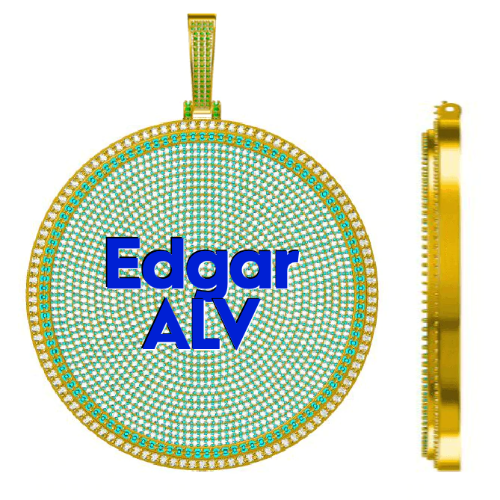 CUSTOM LETTER NECKLACE 3D BIG DISC