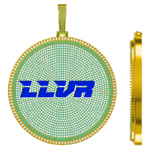 CUSTOM LETTER NECKLACE 3D BIG DISC