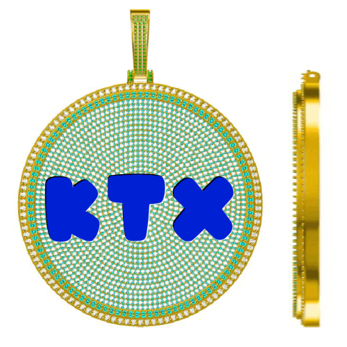 CUSTOM LETTER NECKLACE 3D BIG DISC