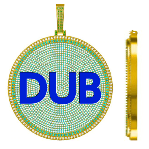 CUSTOM LETTER NECKLACE 3D BIG DISC