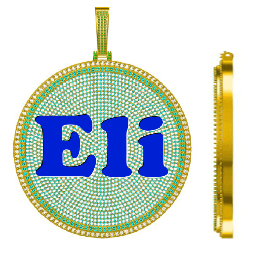CUSTOM LETTER NECKLACE 3D BIG DISC