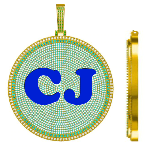 CUSTOM LETTER NECKLACE 3D BIG DISC