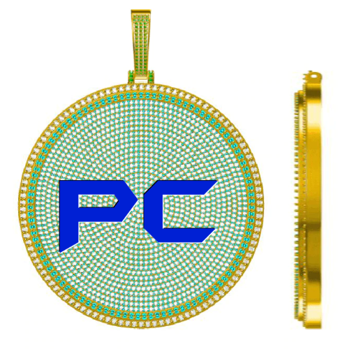 CUSTOM LETTER NECKLACE 3D BIG DISC