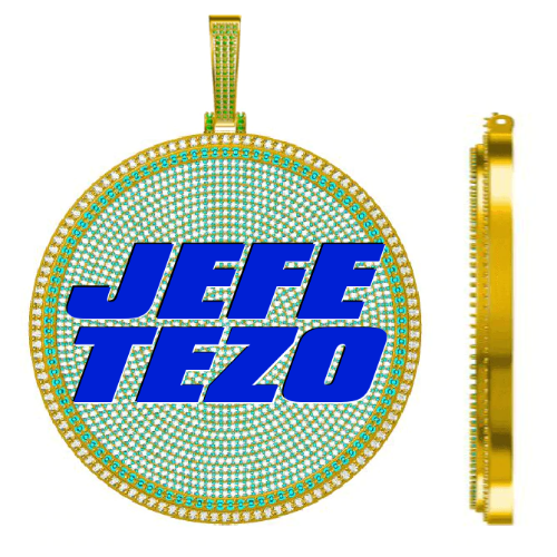 CUSTOM LETTER NECKLACE 3D BIG DISC