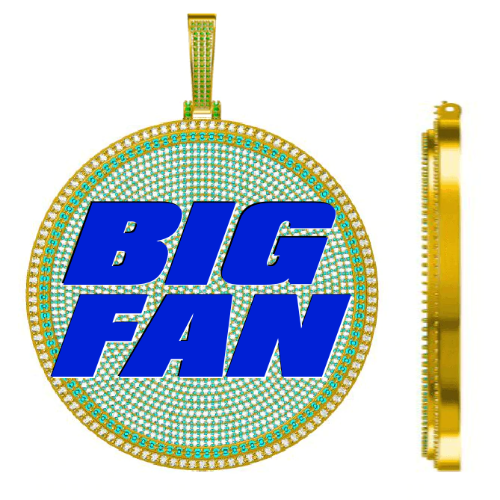 CUSTOM LETTER NECKLACE 3D BIG DISC