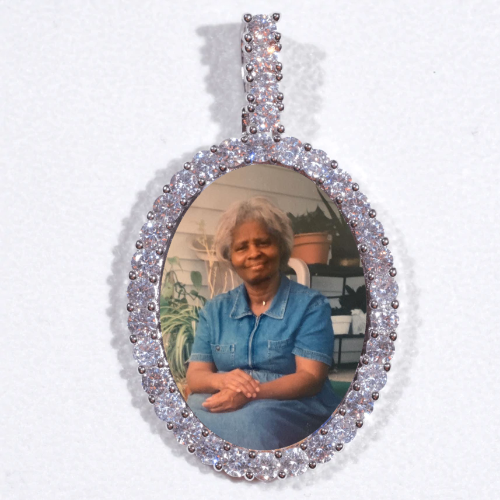 Large 3D Oval Custom Picture Pendant