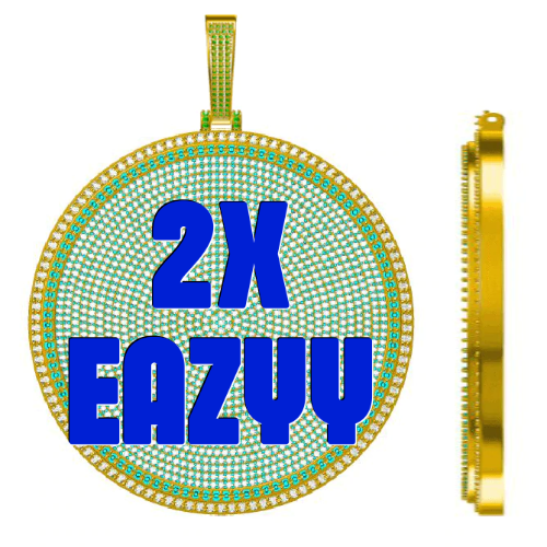 CUSTOM LETTER NECKLACE 3D BIG DISC