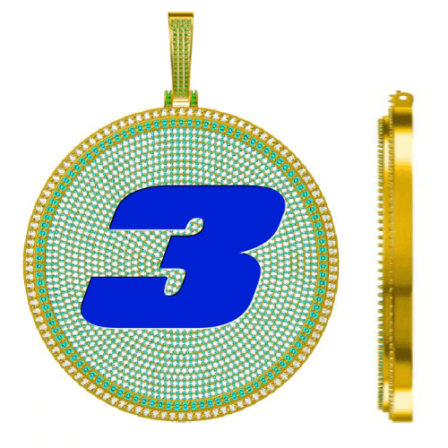CUSTOM LETTER NECKLACE 3D BIG DISC