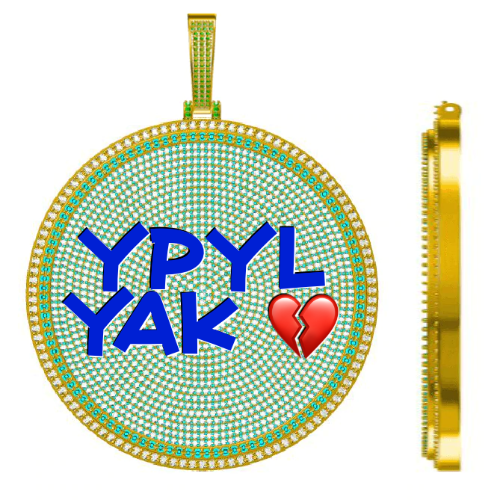 CUSTOM LETTER NECKLACE 3D BIG DISC