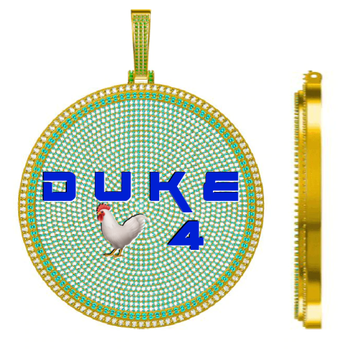 CUSTOM LETTER NECKLACE 3D BIG DISC