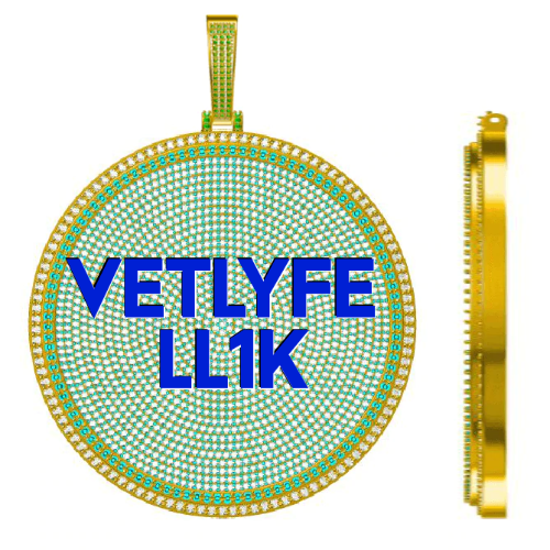 CUSTOM LETTER NECKLACE 3D BIG DISC