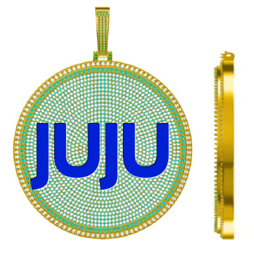 CUSTOM LETTER NECKLACE 3D BIG DISC