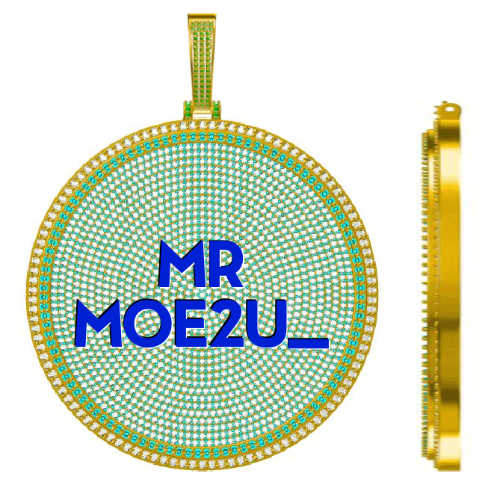 CUSTOM LETTER NECKLACE 3D BIG DISC