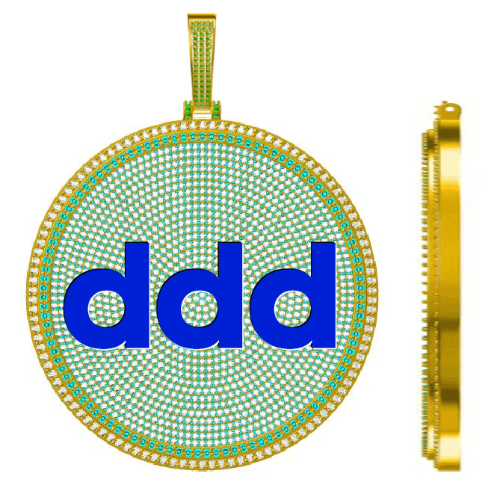 CUSTOM LETTER NECKLACE 3D BIG DISC
