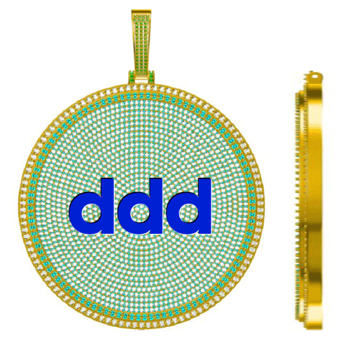 CUSTOM LETTER NECKLACE 3D BIG DISC