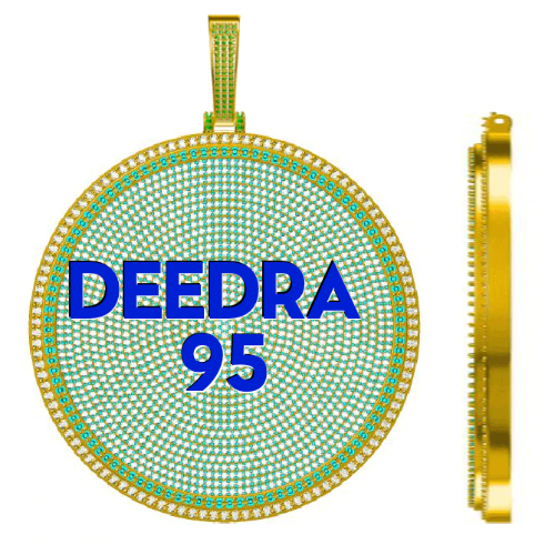 CUSTOM LETTER NECKLACE 3D BIG DISC