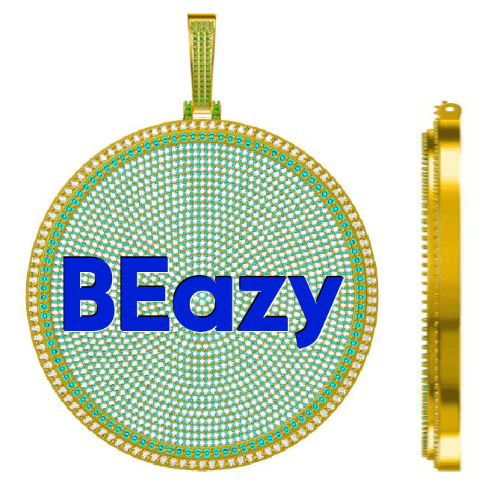 CUSTOM LETTER NECKLACE 3D BIG DISC