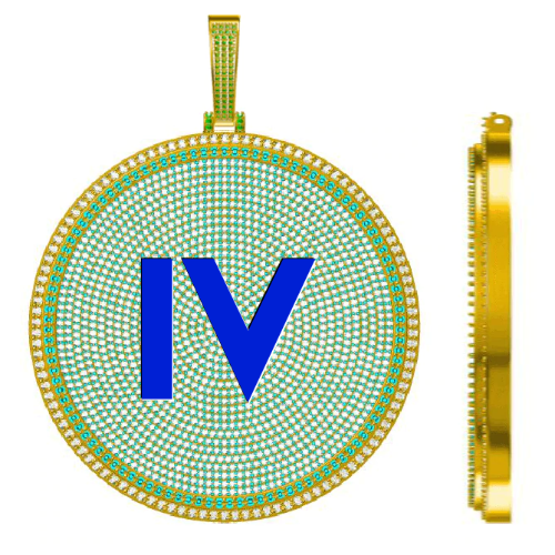 CUSTOM LETTER NECKLACE 3D BIG DISC