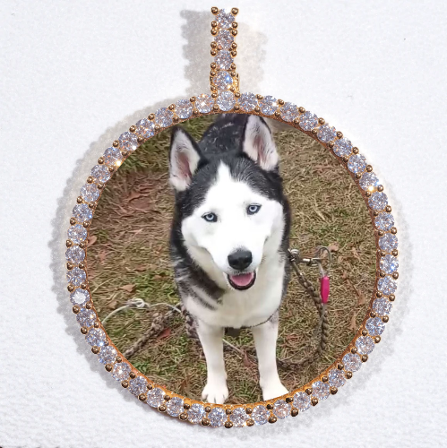 LARGE 3D CIRCLE CUSTOM PICTURE PENDANT
