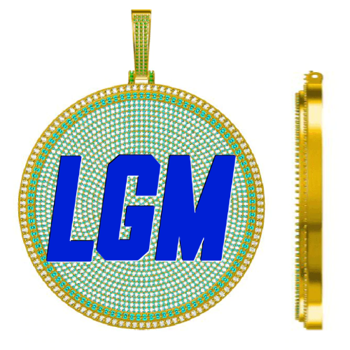 CUSTOM LETTER NECKLACE 3D BIG DISC