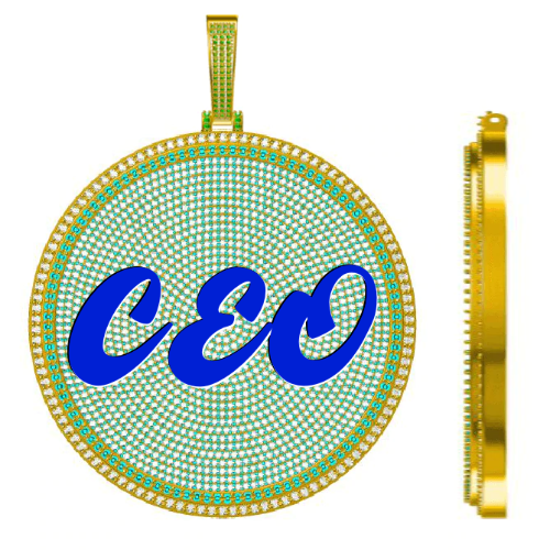 CUSTOM LETTER NECKLACE 3D BIG DISC