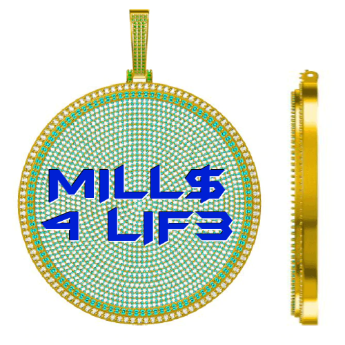 CUSTOM LETTER NECKLACE 3D BIG DISC