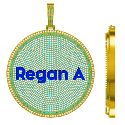 CUSTOM LETTER NECKLACE 3D BIG DISC