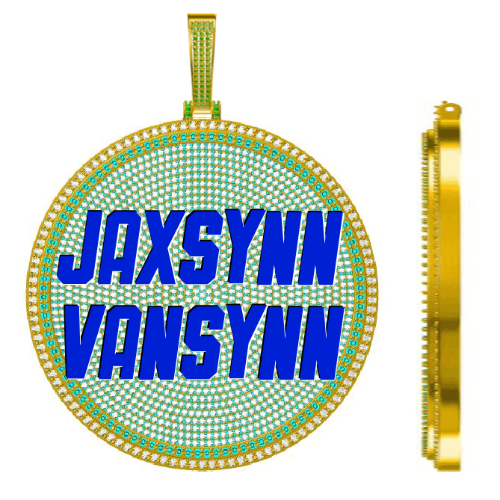 CUSTOM LETTER NECKLACE 3D BIG DISC