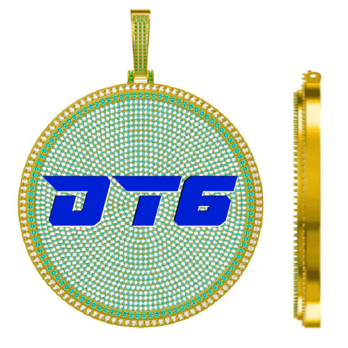 CUSTOM LETTER NECKLACE 3D BIG DISC