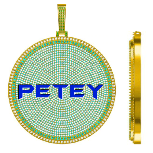 CUSTOM LETTER NECKLACE 3D BIG DISC