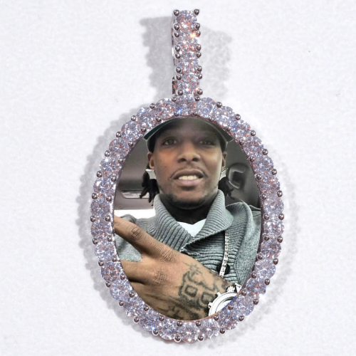 Large 3D Oval Custom Picture Pendant