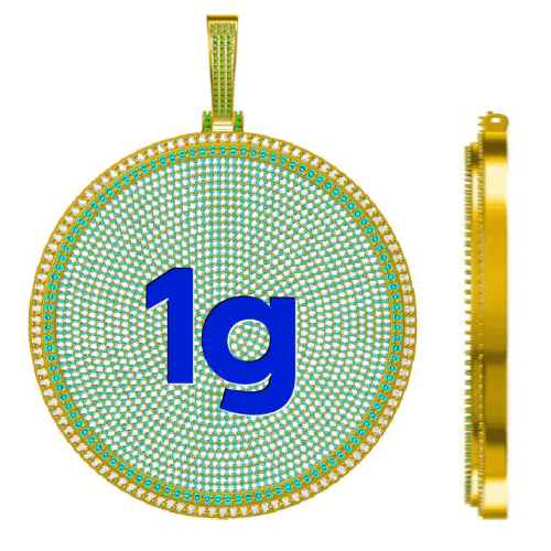 CUSTOM LETTER NECKLACE 3D BIG DISC