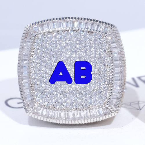 CUSTOM LETTER 3D ICED RING