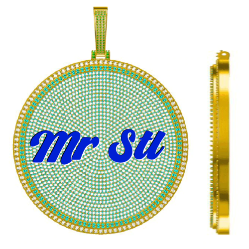 CUSTOM LETTER NECKLACE 3D BIG DISC