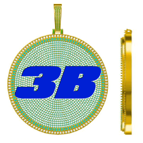 CUSTOM LETTER NECKLACE 3D BIG DISC