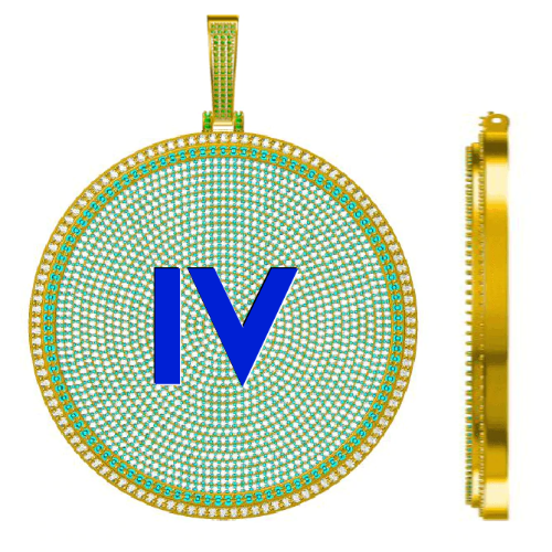 CUSTOM LETTER NECKLACE 3D BIG DISC