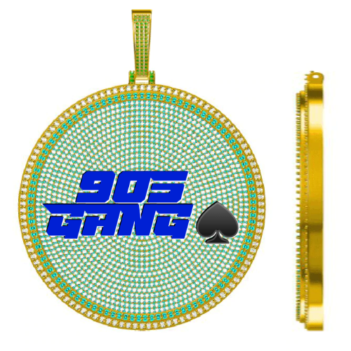 CUSTOM LETTER NECKLACE 3D BIG DISC