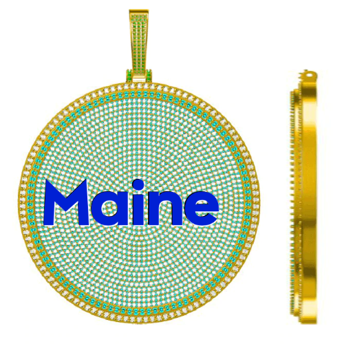 CUSTOM LETTER NECKLACE 3D BIG DISC