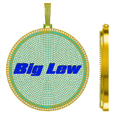 CUSTOM LETTER NECKLACE 3D BIG DISC